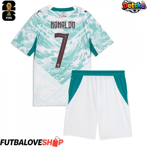 Dres Portugalsko Cristiano Ronaldo #7 Preč pre deti MS 2026 Krátky Rukáv (+ trenírky)